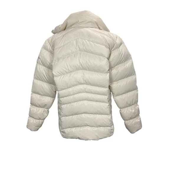 Columbia White‎ Autumn Park Down Jacket Large Omni-Heat Mink-Fleece Collar $130